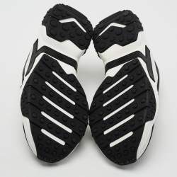 Tod's Black/White Mesh And Leather Chunky Lace Up  Sneakers Size 42.5