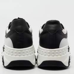 Tod's Black/White Mesh And Leather Chunky Lace Up  Sneakers Size 42.5