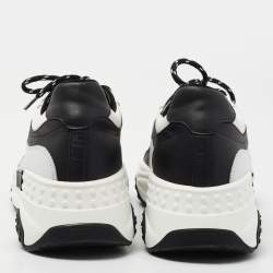 Pre Owned Tod's White/Black Leather Galleria Sneakers Size 43