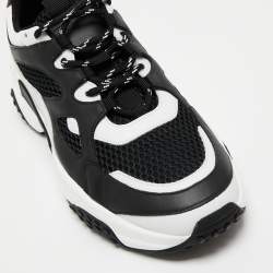 Pre Owned Tod's Black/White Leather Galleria Lace Up Sneakers Size 42