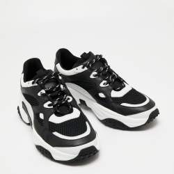 Pre Owned Tod's Black/White Leather Galleria Lace Up Sneakers Size 42