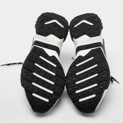 Pre Owned Tod's Black/White Mesh and Leather Chunky Sneakers Size 42