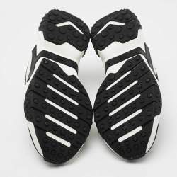 مملوكة مسبقًا Tod's Black/White Mesh and Leather Chunky Lace Up Sneakers Size 42