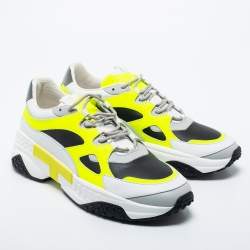 Pre Owned Tod's Multicolor Mesh and Leather Chunky Lace Up Sneakers Size 43