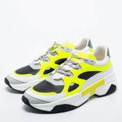 Pre Owned Tod's Multicolor Mesh and Leather Chunky Lace Up Sneakers Size 43