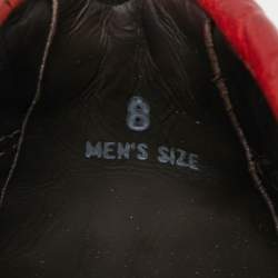 Pre Owned Tod's Red Croc Embossed Leather Penny Slip On Loafers Size 42