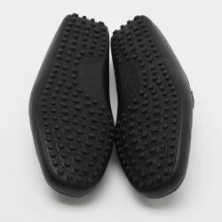 Pre Owned Tod's Black Leather Buckle Driver Loafers Size 41