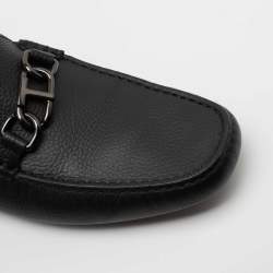 Pre Owned Tod's Black Leather Buckle Driver Loafers Size 41