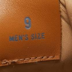 Pre Owned Tod's Navy Blue/Tan Leather and Mesh Low Top Sneakers Size 43