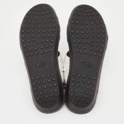 Tod's White Croc Embossed Leather Slide Sandals Size 43