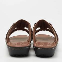 Tod's Brown Leather Slide Sandals Size 42