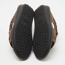 Tod's Brown Leather Slide Sandals Size 42