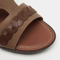 Tod's Brown Leather Slide Sandals Size 42