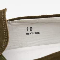 Pre Owned Tod's Olive Green Suede Slip on Loafers Size 44.5