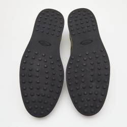 Pre Owned Tod's Olive Green Suede Slip on Loafers Size 44.5