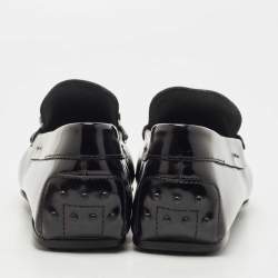 Tod's Black Patent Leather Slip On Loafers Size 45.5