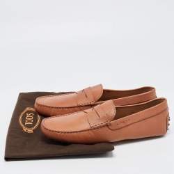 Pre Owned  Tod's Brown Leather  Slip On Loafers Size 41.5