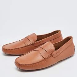 Pre Owned  Tod's Brown Leather  Slip On Loafers Size 41.5