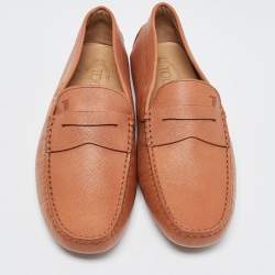 Pre Owned  Tod's Brown Leather  Slip On Loafers Size 41.5