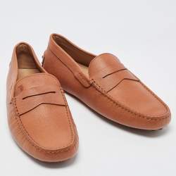 Pre Owned  Tod's Brown Leather  Slip On Loafers Size 41.5