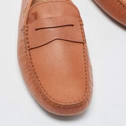 Pre Owned  Tod's Brown Leather  Slip On Loafers Size 41.5