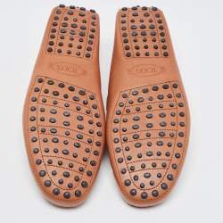 Pre Owned  Tod's Brown Leather  Slip On Loafers Size 41.5