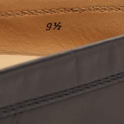 Pre Owned Tod's Black Leather Double T Slip On Loafers Size 44