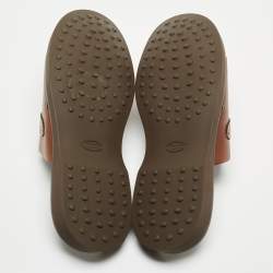 Tod's Brown Leather Slide Sandals Size 45.5