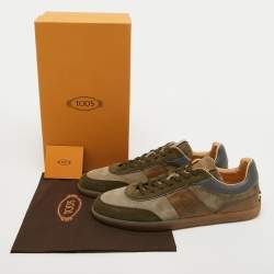 Tod's Multicolor Suede and Leather Low Top Sneakers Size 45.5
