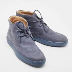 Tod's Blue Suede Desert Boots Size 40