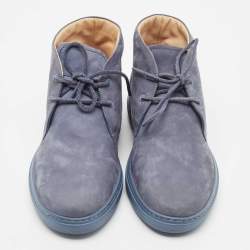 Tod's Blue Suede Desert Boots Size 40