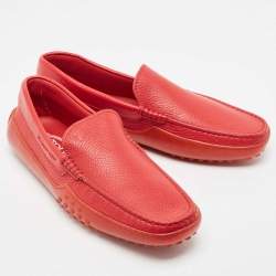 Tod's Red Leather Slip On Loafers Size 41