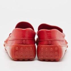 Tod's Red Leather Slip On Loafers Size 41