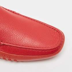 Tod's Red Leather Slip On Loafers Size 41