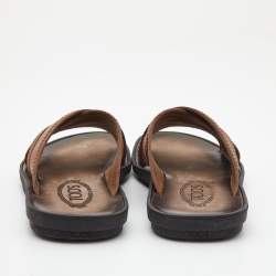 Tod's Brown Leather Cross Strap Flat Sandals Size 40