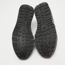 Tod's Black/Grey Leather and Suede Low Top Sneakers Size 40