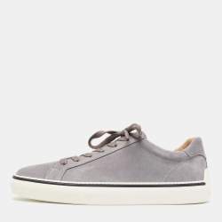 Tod's Grey Suede Low Top Sneakers Size 45.5