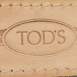 Tod's Dark Brown Suede Double T Buckle Belt 95CM