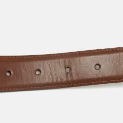 مملوكة مسبقًا Tod's 85 CM Buckle Belt Brown Leather