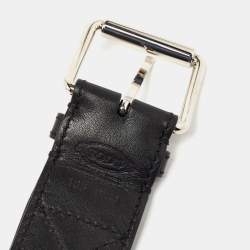 Tod's Dark Grey/Red Fabric and Leather Belt 105CM