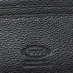 Tod's Black Leather Bifold Compact Wallet