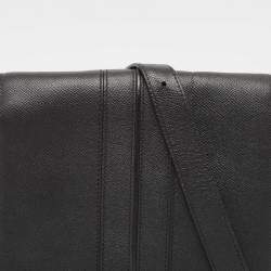 Tod's Black Leather Flap Messenger Bag