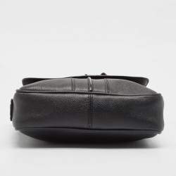 Tod's Black Leather Flap Messenger Bag