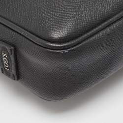 Tod's Black Leather Flap Messenger Bag