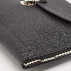 Tod's Black Leather Zip Pouch