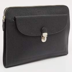 Tod's Black Leather Zip Pouch