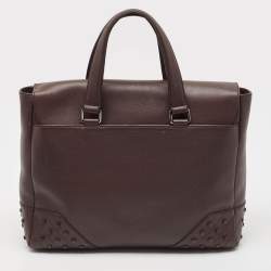 Tod's Burgundy Leather Gommino Tote