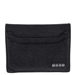 Tod's Black Leather Pocket Card Holder