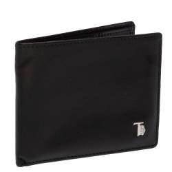 Tod's Black Textured Leather Bifold Wallet
