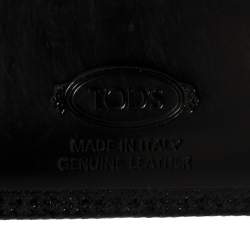 Tod's Black Patent Leather Bifold Wallet